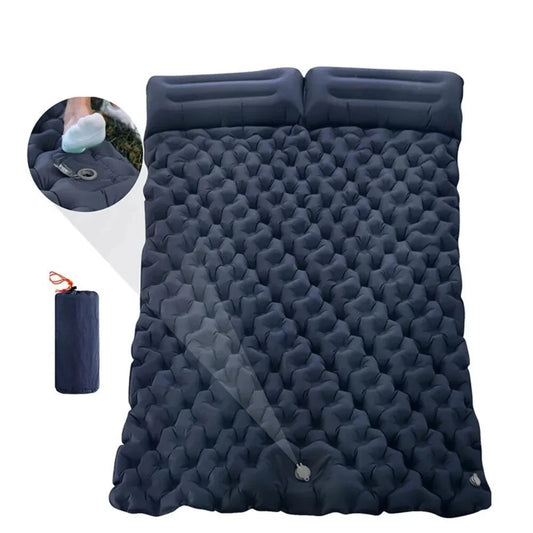 Double Inflatable Mattress with Built-in Pillow Pump